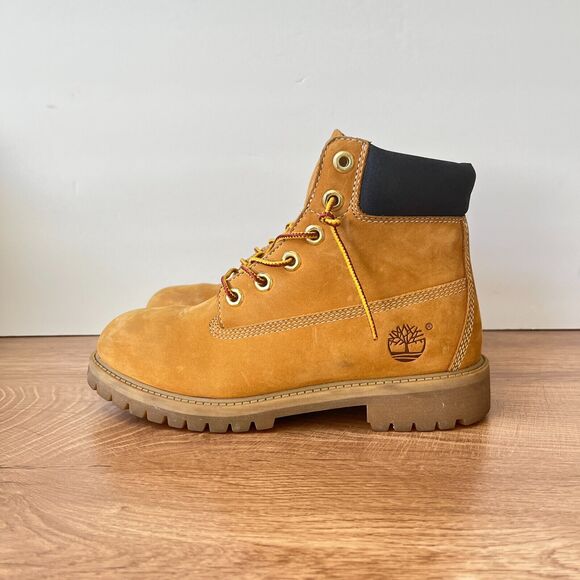 Timberland Premium Waterproof Wheat Nubuck Boots Men's Size 3.5 - Picture 2 of 9